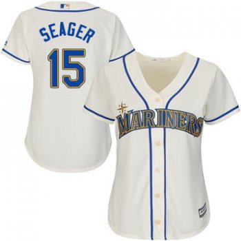 Mariners #15 Kyle Seager Cream Alternate Women's Stitched Baseball Jersey