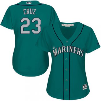 Mariners #23 Nelson Cruz Green Alternate Women's Stitched Baseball Jersey