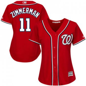 Nationals #11 Ryan Zimmerman Red Alternate Women's Stitched Baseball Jersey