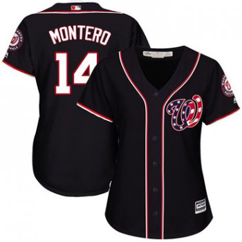 Nationals #14 Miguel Montero Navy Blue Alternate Women's Stitched Baseball Jersey