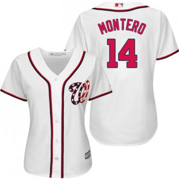 Nationals #14 Miguel Montero White Home Women's Stitched Baseball Jersey