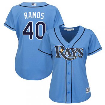 Rays #40 Wilson Ramos Light Blue Alternate Women's Stitched Baseball Jersey