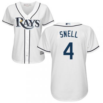 Rays #4 Blake Snell White Home Women's Stitched Baseball Jersey