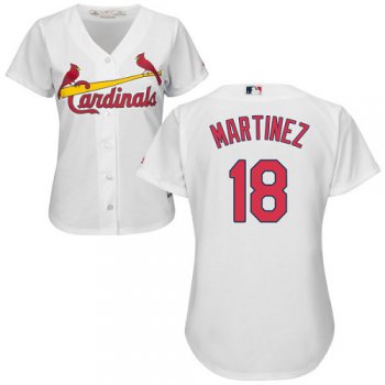 Cardinals #18 Carlos Martinez White Home Women's Stitched Baseball Jersey