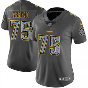 Women's Nike Pittsburgh Nike Steelers #75 Joe Greene Gray Static NFL Vapor Untouchable Game Jersey
