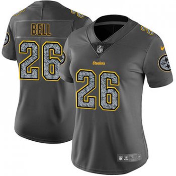 Women's Nike Pittsburgh Steelers #26 Le'Veon Bell Gray Static Stitched NFL Vapor Untouchable Limited Jersey