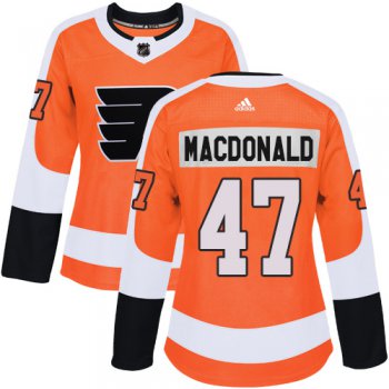 Adidas Philadelphia Flyers #47 Andrew MacDonald Orange Home Authentic Women's Stitched NHL Jersey
