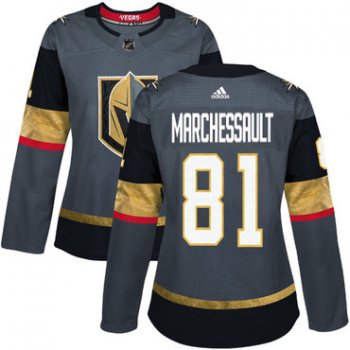 Adidas Vegas Golden Golden Knights #81 Jonathan Marchessault Grey Home Authentic Women's Stitched NHL Jersey