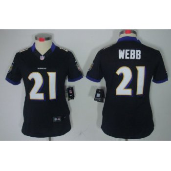Nike Baltimore Ravens #21 Lardarius Webb Black Limited Womens Jersey