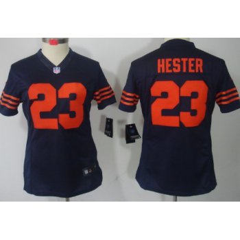 Nike Chicago Bears #23 Devin Hester Blue With Orange Limited Womens Jersey