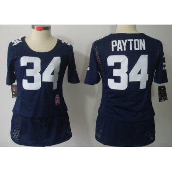 Nike Chicago Bears #34 Walter Payton Breast Cancer Awareness Navy Blue Womens Jersey