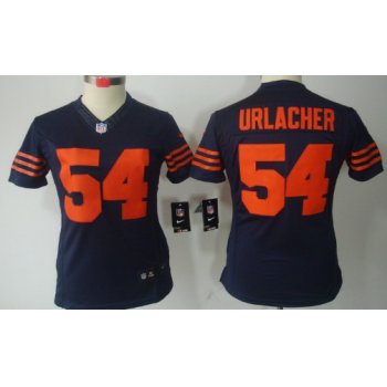 Nike Chicago Bears #54 Brian Urlacher Blue With Orange Limited Womens Jersey