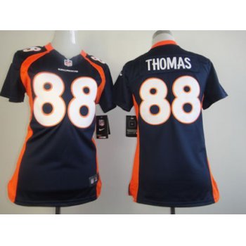 Nike Denver Broncos #88 Demaryius Thomas Blue Game Womens Jersey
