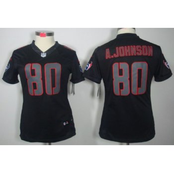 Nike Houston Texans #80 Andre Johnson Black Impact Limited Womens Jersey