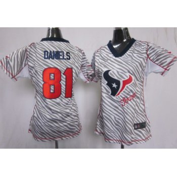 Nike Houston Texans #81 Owen Daniels 2012 Womens Zebra Fashion Jersey