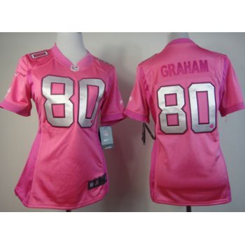 Nike New Orleans Saints #80 Jimmy Graham Pink Love Womens Jersey