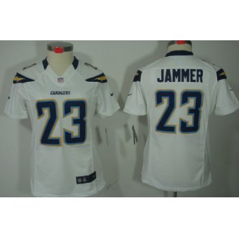 Nike San Diego Chargers #23 Quentin Jammer White Limited Womens Jersey