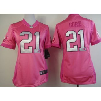 Nike San Francisco 49ers #21 Frank Gore Pink Love Womens Jersey