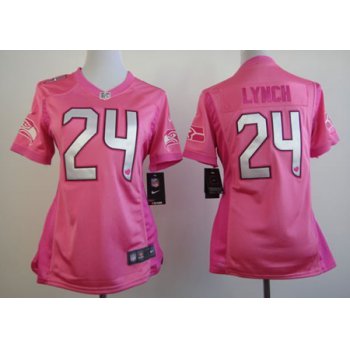 Nike Seattle Seahawks #24 Marshawn Lynch Pink Love Womens Jersey