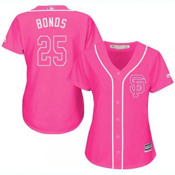 Giants #25 Barry Bonds Pink Fashion Women's Stitched Baseball Jersey