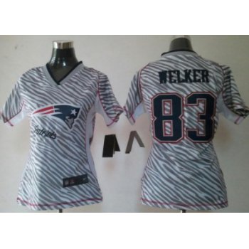 Nike New England Patriots #83 Wes Welker 2012 Womens Zebra Fashion Jersey