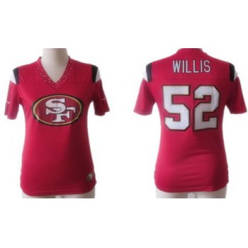 Nike San Francisco 49ers #52 Patrick Willis 2012 Red Womens Field Flirt Fashion Jersey