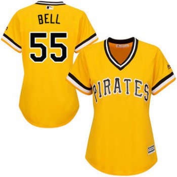 Pirates #55 Josh Bell Gold Alternate Women's Stitched Baseball Jersey