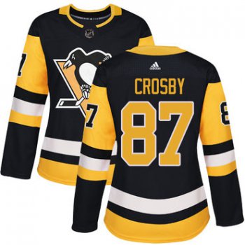 Adidas Pittsburgh Penguins #87 Sidney Crosby Black Home Authentic Women's Stitched NHL Jersey