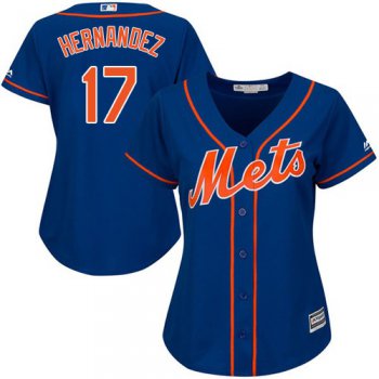 Mets #17 Keith Hernandez Blue Alternate Women's Stitched Baseball Jersey