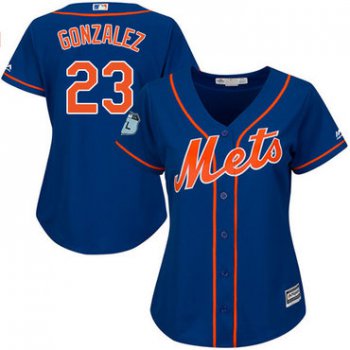 Mets #23 Adrian Gonzalez Blue Alternate Women's Stitched Baseball Jersey