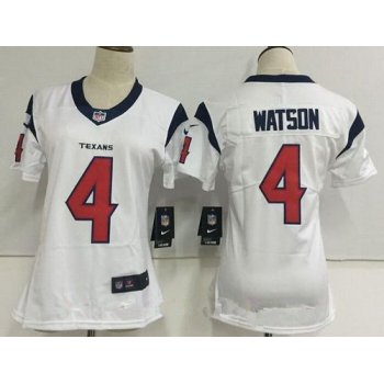 Women's Houston Texans #4 Deshaun Watson White 2017 Vapor Untouchable Stitched NFL Nike Limited Jersey