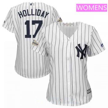 Women's New York Yankees #17 Matt Holliday Majestic White 2017 Postseason Cool Base Player Jersey