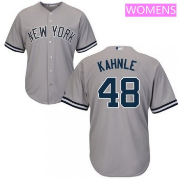 Women's New York Yankees #48 Tommy Kahnle Gray Road Stitched MLB Majestic Cool Base Jersey