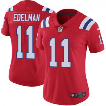 Women's Nike Patriots #11 Julian Edelman Red Alternate Stitched NFL Vapor Untouchable Limited Jersey