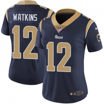 Women's Nike Rams #12 Sammy Watkins Navy Blue Team Color Stitched NFL Vapor Untouchable Limited Jersey