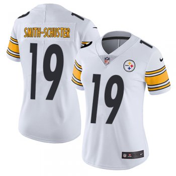 Women's Nike Steelers #19 JuJu Smith-Schuster White Stitched NFL Vapor Untouchable Limited Jersey