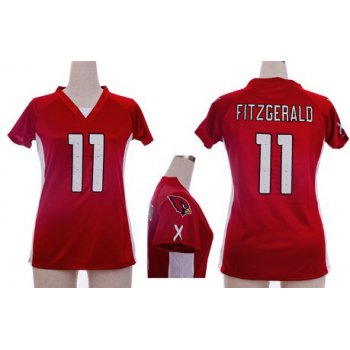 Nike Arizona Cardinals #11 Larry Fitzgerald 2012 Red Womens Draft Him II Top Jersey