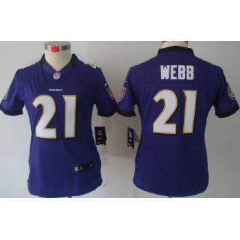 Nike Baltimore Ravens #21 Lardarius Webb Purple Limited Womens Jersey