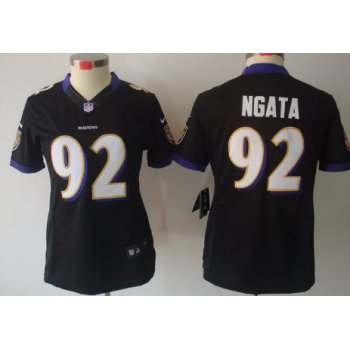 Nike Baltimore Ravens #92 Haloti Ngata Black Limited Womens Jersey