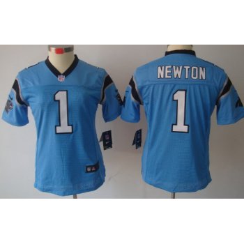 Nike Carolina Panthers #1 Cam Newton Light Blue Limited Womens Jersey