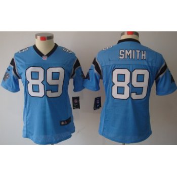 Nike Carolina Panthers #89 Steve Smith Light Blue Limited Womens Jersey
