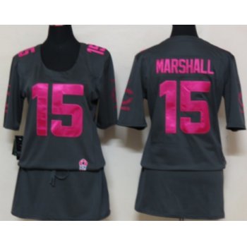 Nike Chicago Bears #15 Brandon Marshall Breast Cancer Awareness Gray Womens Jersey