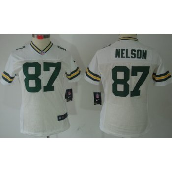 Nike Green Bay Packers #87 Jordy Nelson White Limited Womens Jersey