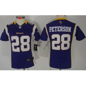 Nike Minnesota Vikings #28 Adrian Peterson Purple Limited Womens Jersey