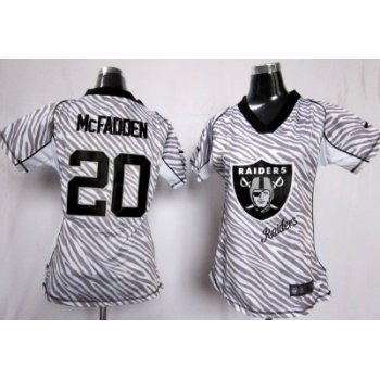 Nike Oakland Raiders #20 Darren Mcfadden 2012 Womens Zebra Fashion Jersey