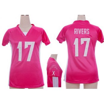 Nike San Diego Chargers #17 Philip Rivers 2012 Pink Womens Draft Him II Top Jersey