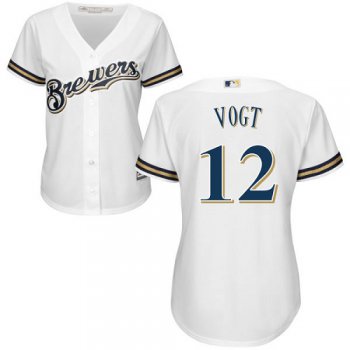Brewers #12 Stephen Vogt White Home Women's Stitched Baseball Jersey
