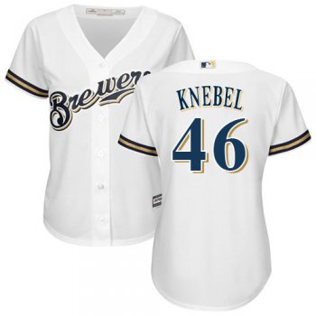 Brewers #46 Corey Knebel White Home Women's Stitched Baseball Jersey