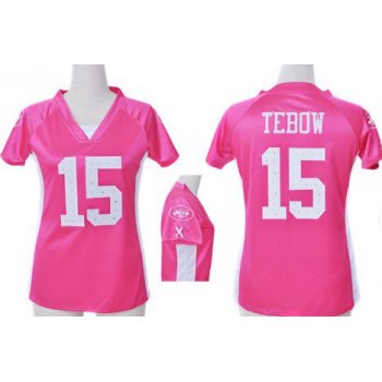 Nike New York Jets #15 Tim Tebow2012 Pink Womens Draft Him II Top Jersey