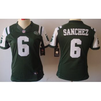Nike New York Jets #6 Mark Sanchez Green Limited Womens Jersey